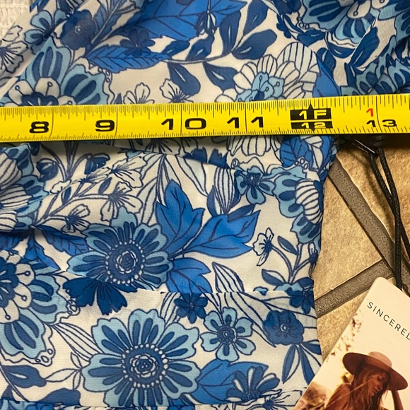 Sincerely Jules Vibrant Blue Floral Knee Length Small Dress NWT Spring Resort - Picture 9 of 10